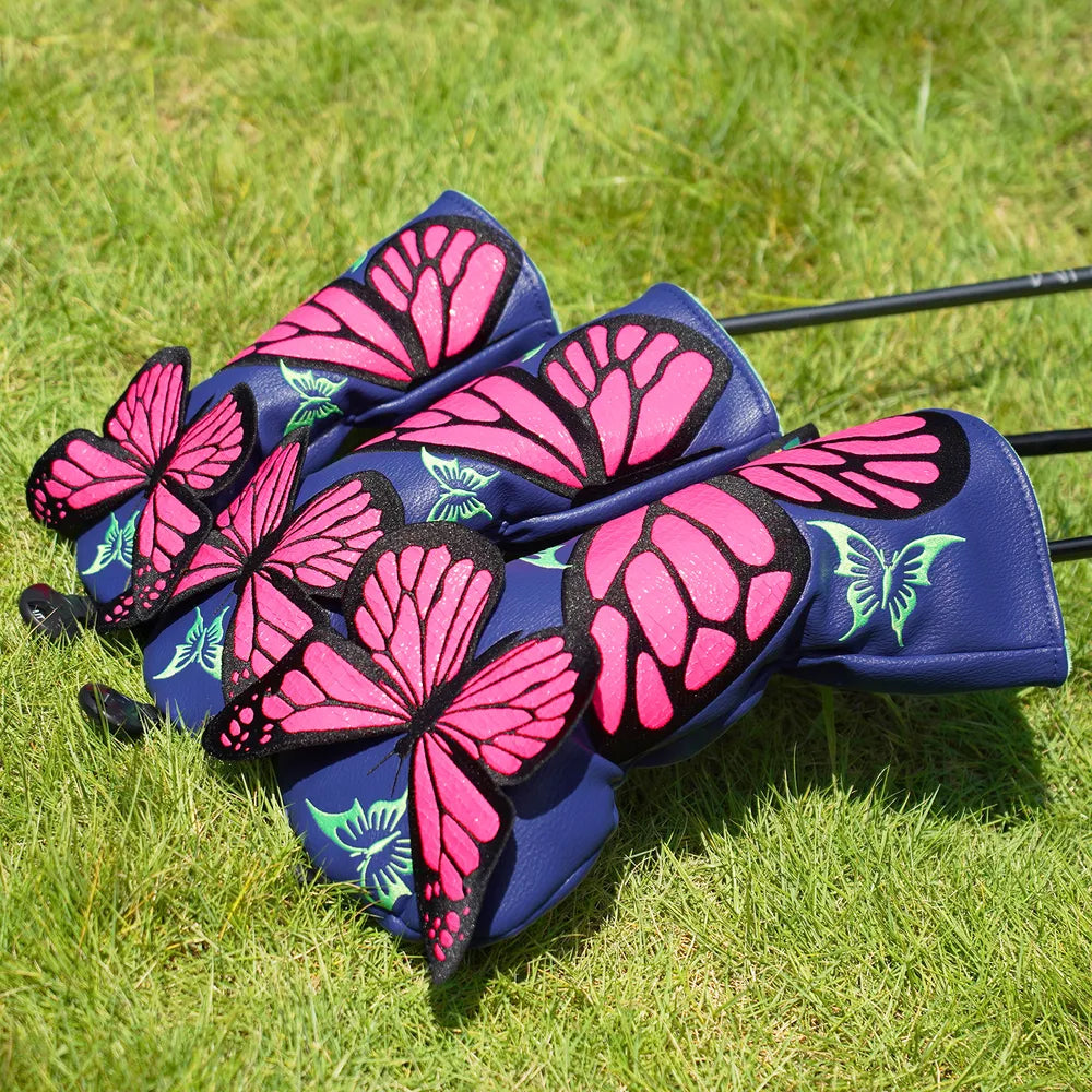 Butterfly PU Leather Golf Driver Cover