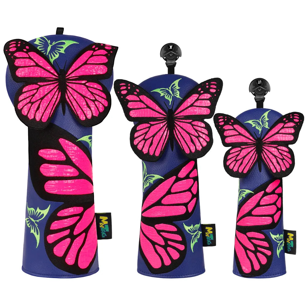 Butterfly PU Leather Golf Driver Cover