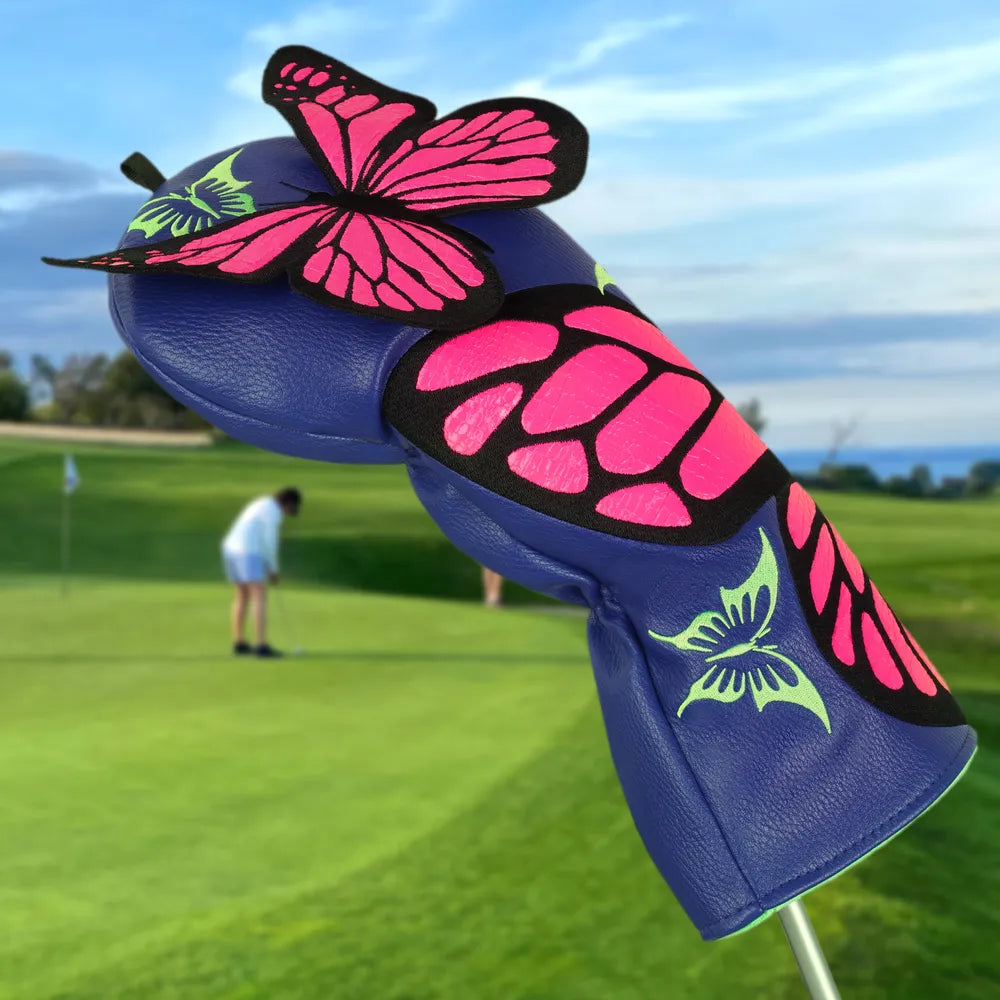Butterfly PU Leather Golf Driver Cover