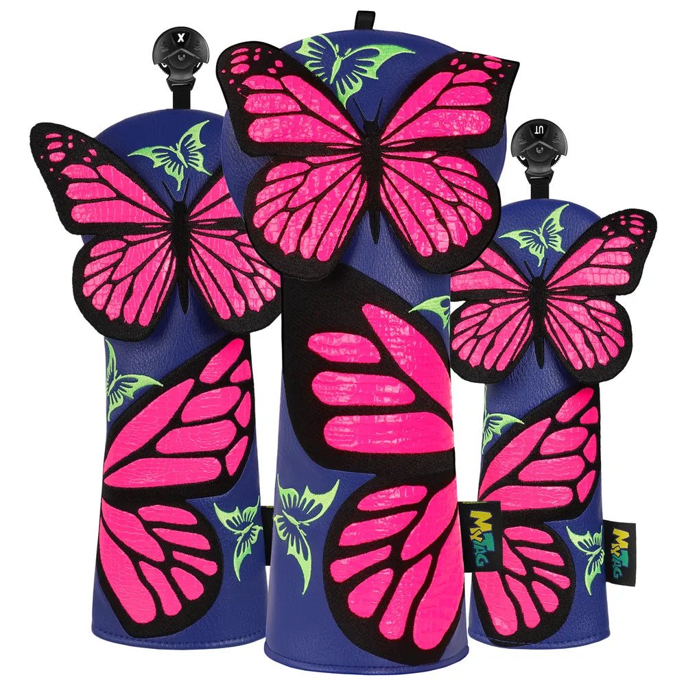 Butterfly PU Leather Golf Driver Cover