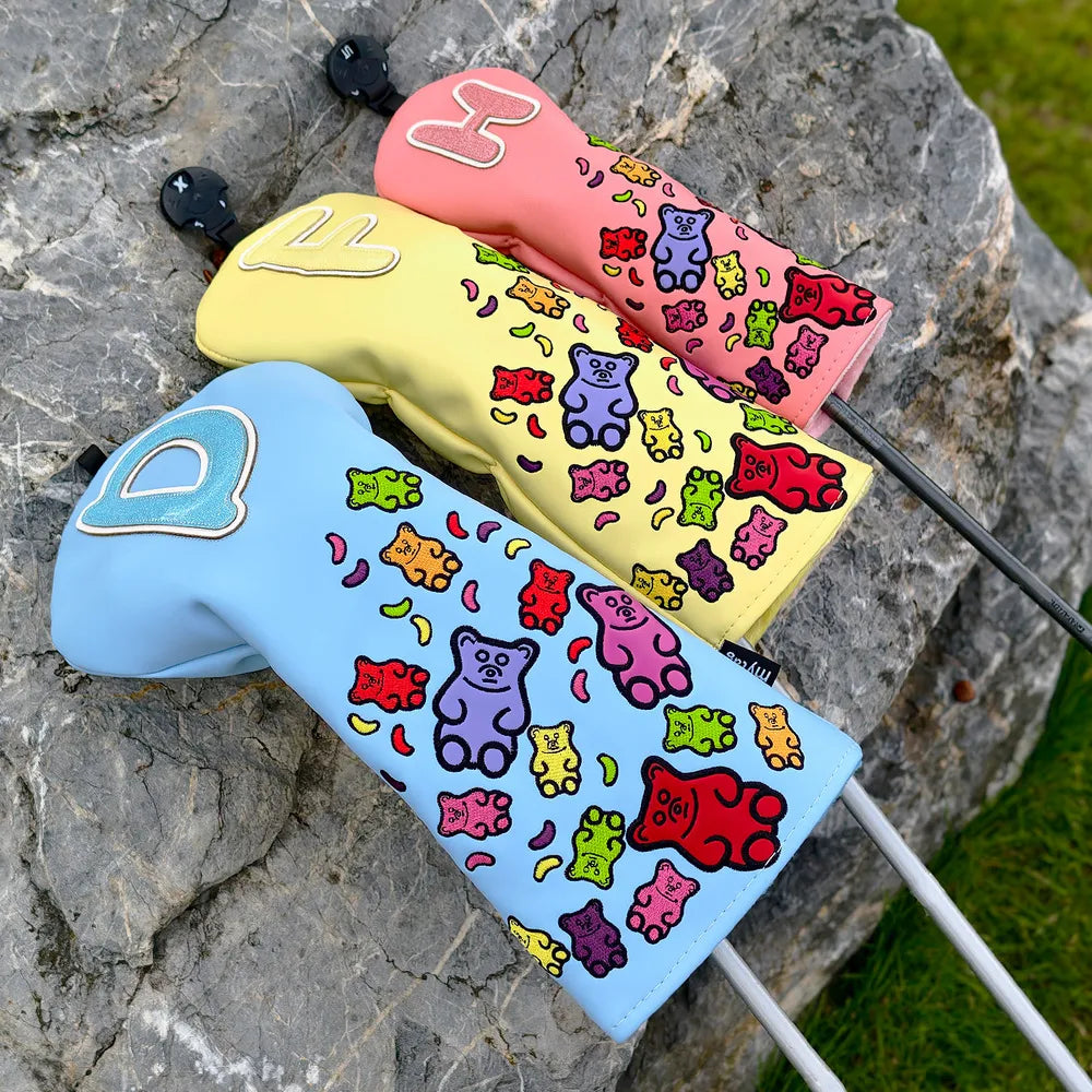 Candy Embroidered PU Fairway Wood Cover