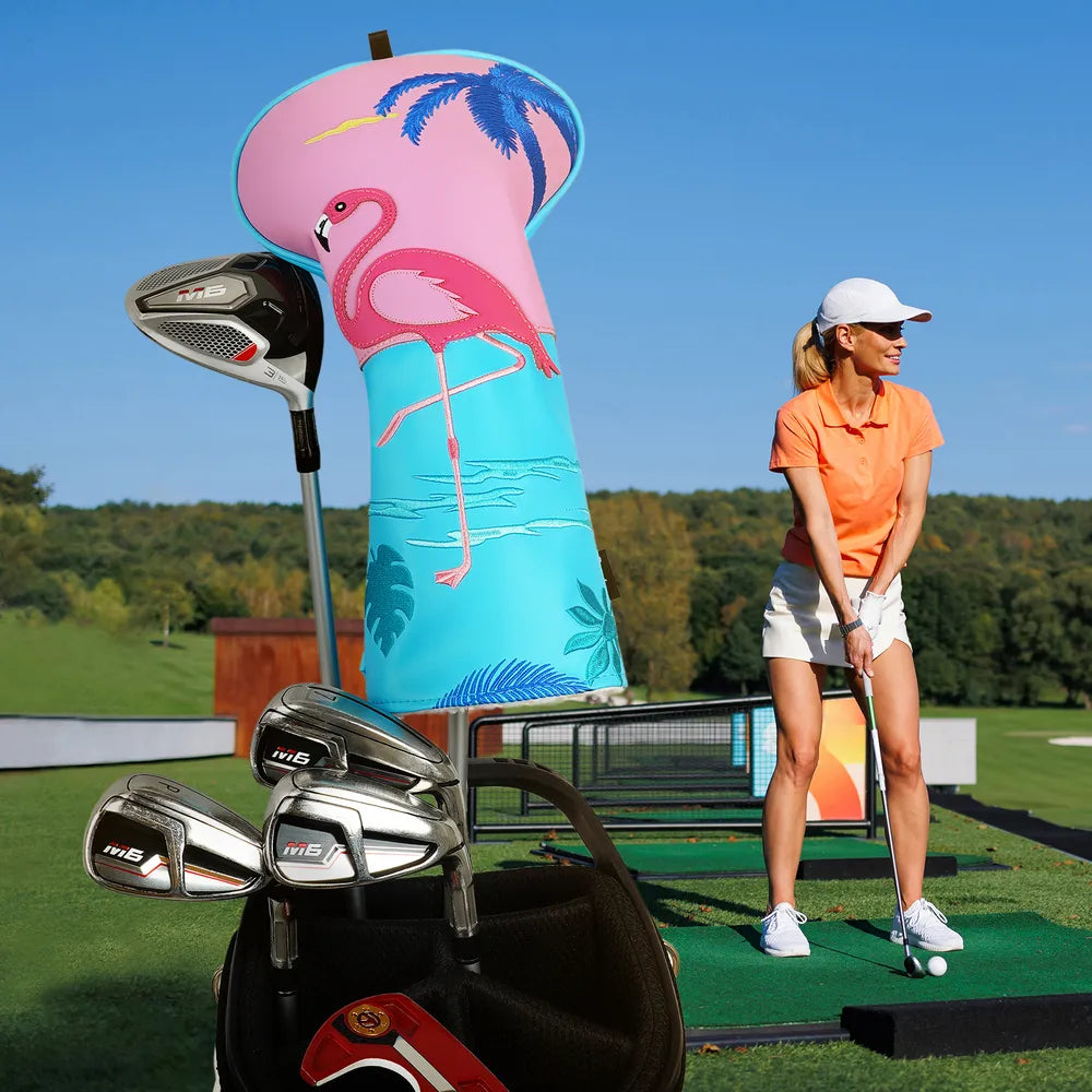 Flamingo Pink & Blue Driver Cover