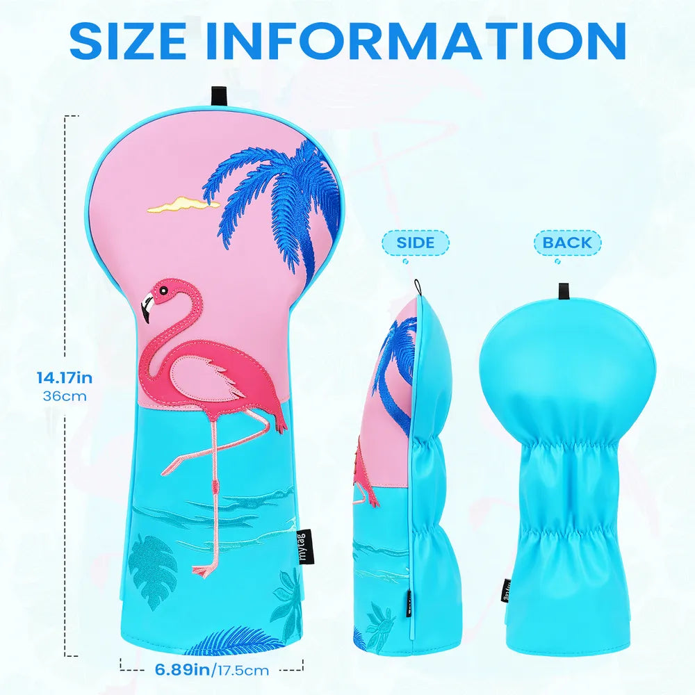 Flamingo Pink & Blue Driver Cover