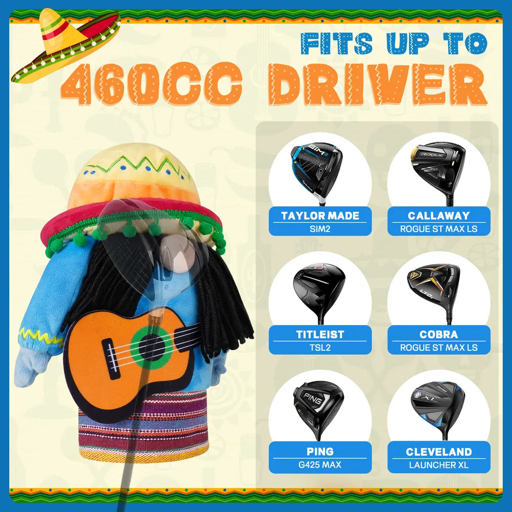 Mytag Mexico Uncle Cartoon Cute Plush Driver Cover