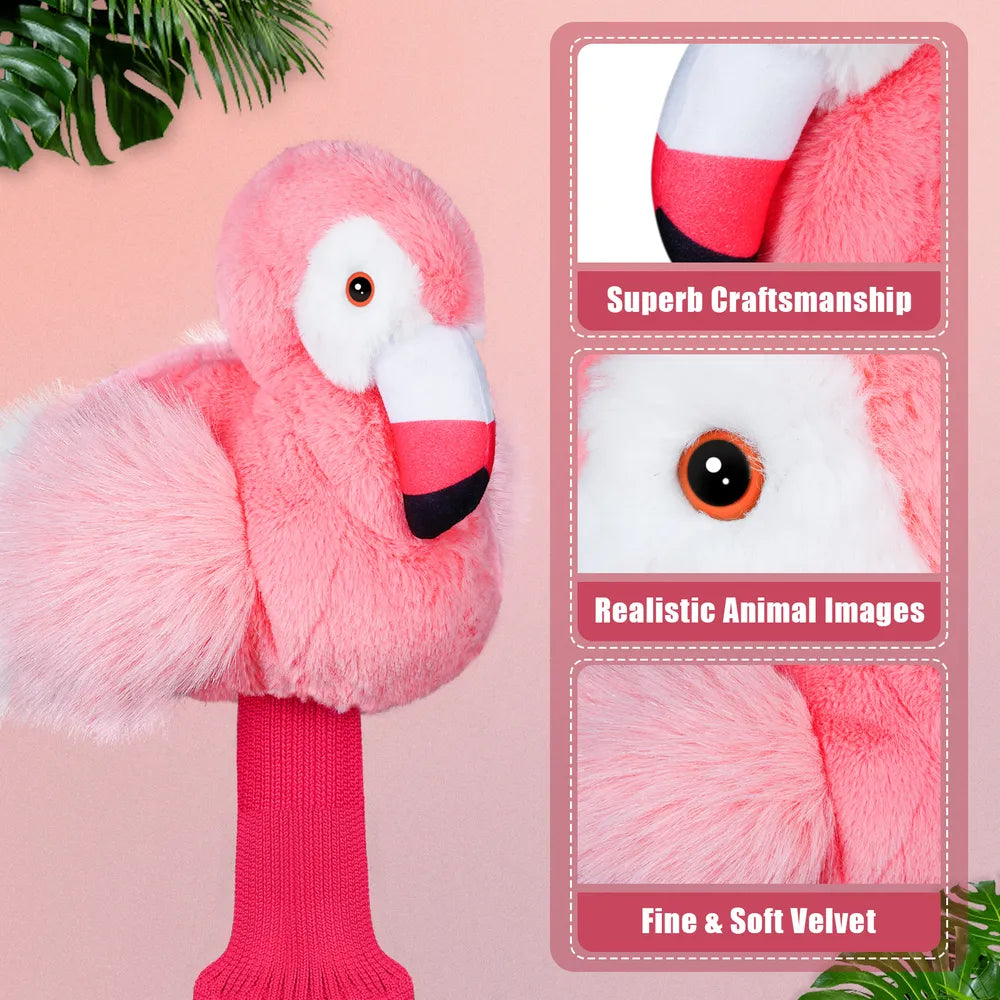 Mytag Pink flamingo Plush head cover golf for diver