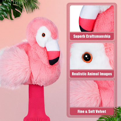 Mytag Pink flamingo Plush head cover golf for diver