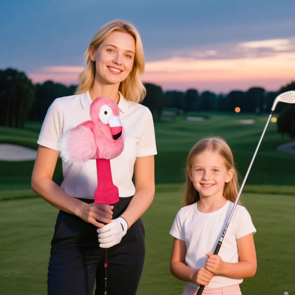 Mytag Pink flamingo plush golf club head cover