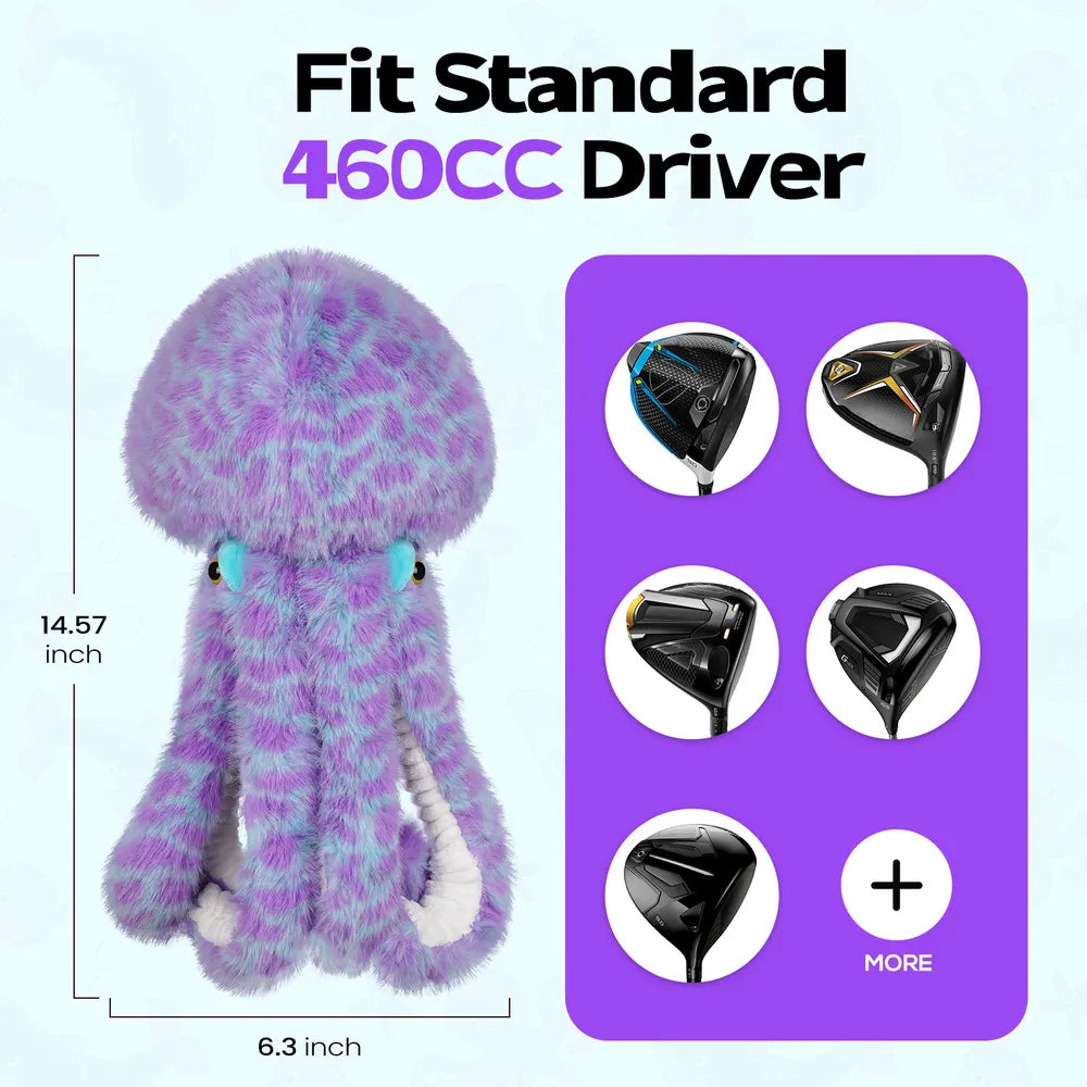 Mytag Purple octopus headcover for driver Size
