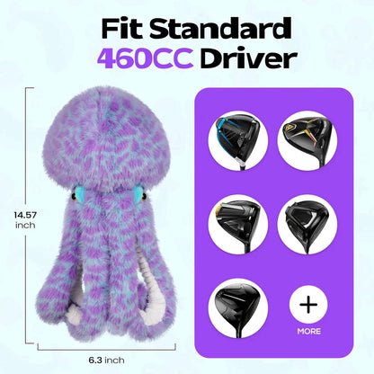 Mytag Purple octopus headcover for driver Size