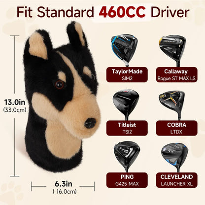 Mytag Siberian Dog Husky Plush Driver Cover Size