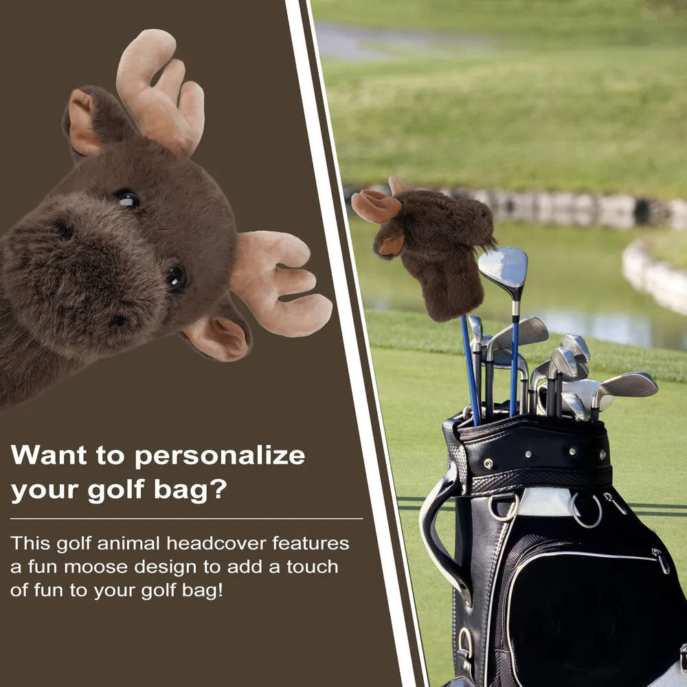 Mytag moose plush head cover golf