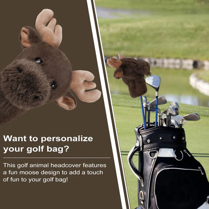 Mytag moose plush head cover golf