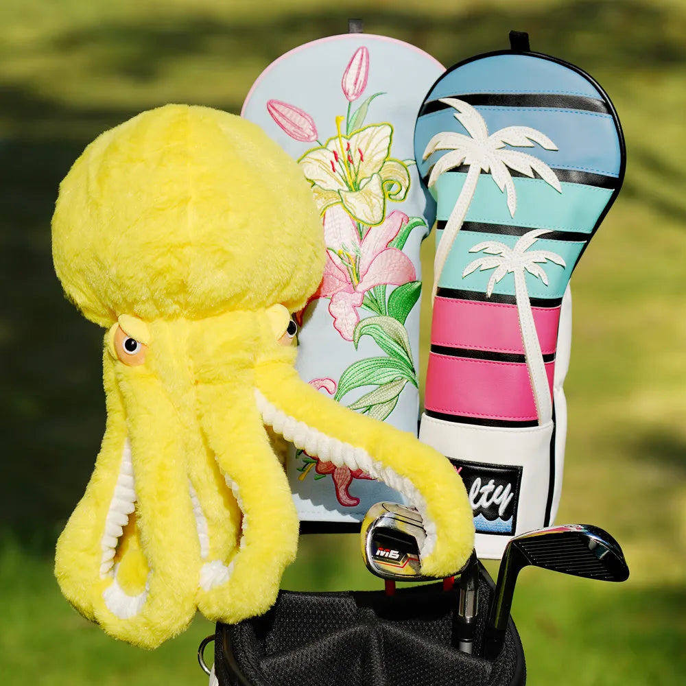 Mytag yellow octopus club head cover golf