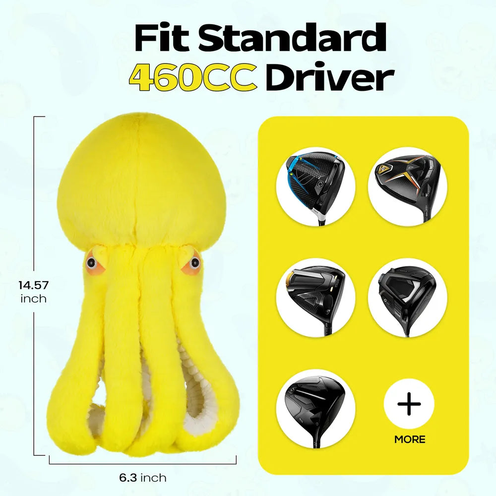 Mytag yellow octopus headcover for driver Size