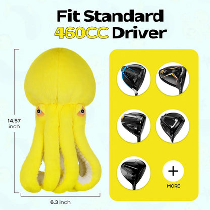Mytag yellow octopus headcover for driver Size
